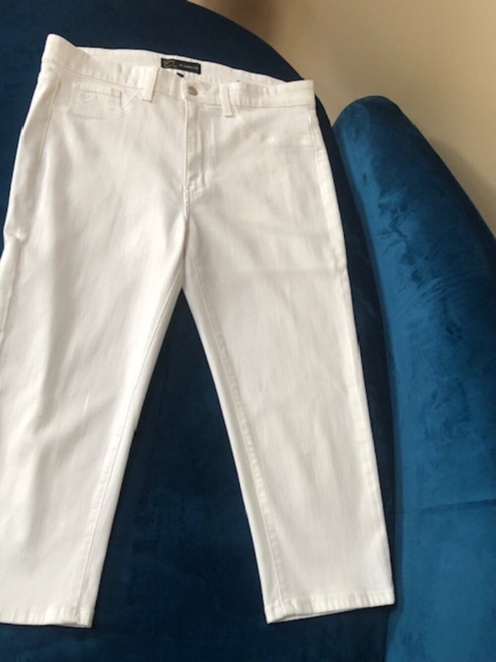 Women's ORO by ORO ILEANA Bright White Jeans S-14 Cropped /Mid Calf (wide leg)